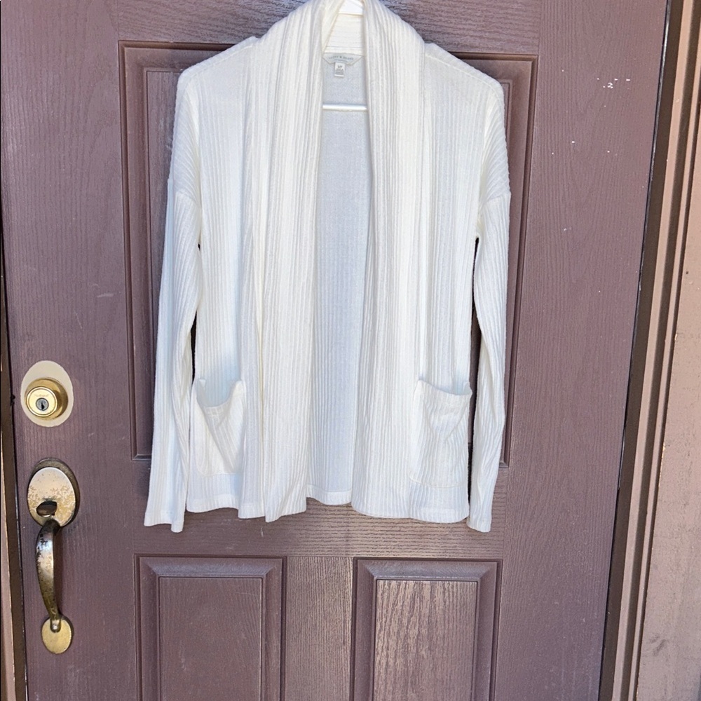 Lucky Brand Women's Cream Open-Front Cardigan